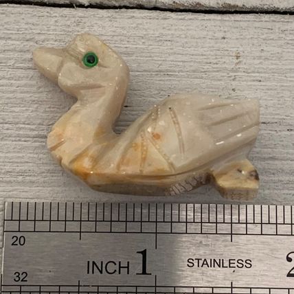 Soapstone Duck Miniature Figurine Carving Crystal Healing Animal Pocket Pet 1.5"