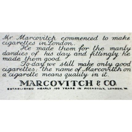 Vintage Marcovitch & Co cigarette box