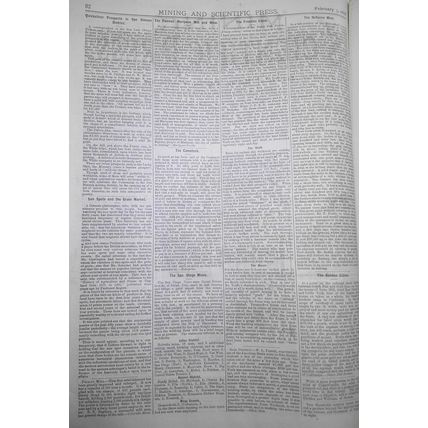 Mining and Scientific Press Feb 5, 1876. Fairbanks; Swindling Mining companies