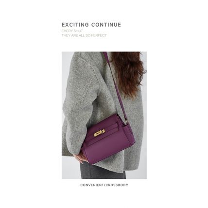 Women's Genuine Leather Crossbody Bag Handbags Purses Purple