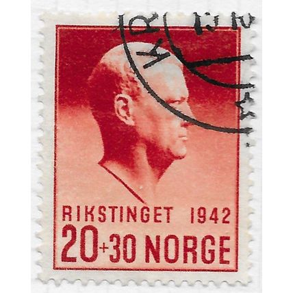 NORWAY 1942 QUISLING PUPPET LEADER WAR TIME GERMAN OCCUPATION USED