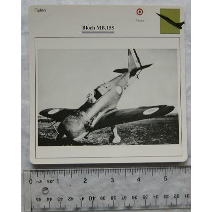 Bloch MB.155 - France - Fighter - Collectors Club Card