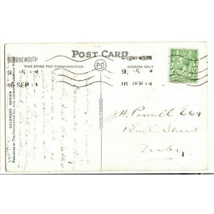 Postcard - Christchurch Priory The North Choir Aisle Postmark BOURNEMOUTH 1914