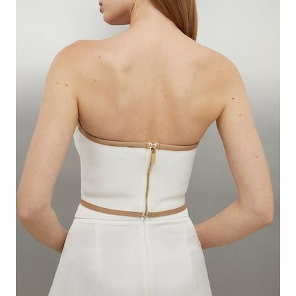 KAREN MILLEN Figure Form Ivory Bandage Corset Detail Knit Crop Top BNWT (RARE)