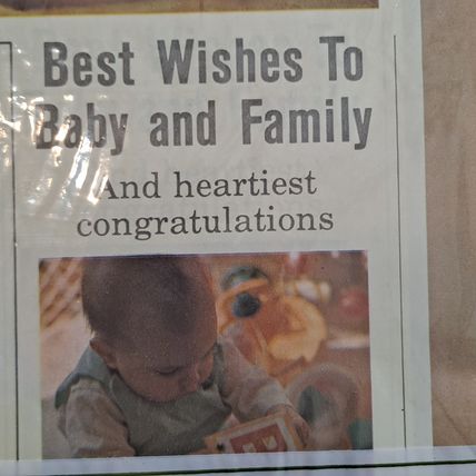 Vintage 1976 New American Greetings BABY Shower WRAPPING PAPER Gift Wrap