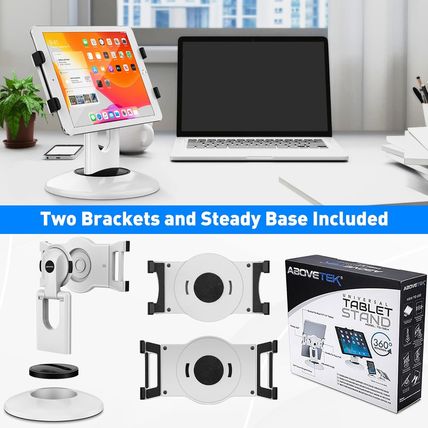Abovetek Retail Kiosk Ipad Stand, 360° Rotating Commercial POS Tablet Stand, Fit