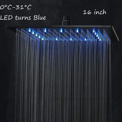 Neierthodore LED 16 Inch Square Shower Head Replacement with Rotatable Ball，Oil