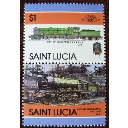 St Lucia 1986 Leaders World Railway Locomotives $1 Newcastle mint stamps SG868-9