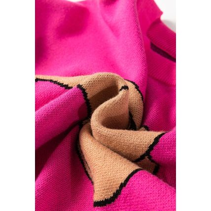 Rose Red YEEHAW Cowboy Hat Drop Shoulder Oversized Sweater