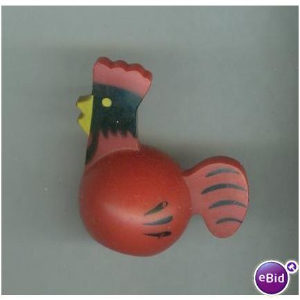 Vintage Fisher Price Plastic Red Rooster Toy Play Figure