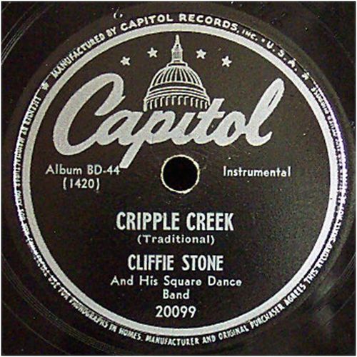 Capitol 78 #20099 - "Sally Good'in' " & "Cripple Creek" - Cliffie Stone Band