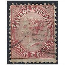 Canada (Colony Of) 1859 SG30 1c Deep Rose Fine Used .. .