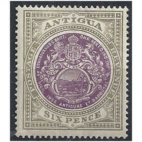 Antigua 1903 SG36 6d Purple & Drab Wmk Crown CC Mounted Mint . ..