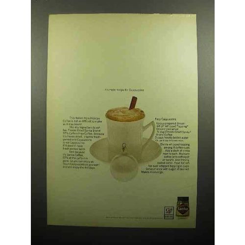 1969 Sanka Instant Coffee Ad - Recipe for Cappuccino