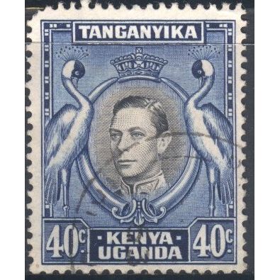KUT 1938 - SG143 - 40c black/blue - South African Crowned Cranes - KGV1 - used