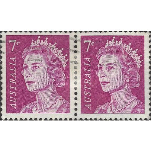 AUSTRALIA, Queen Elizabeth II, violet 1971, 7c [Pair]