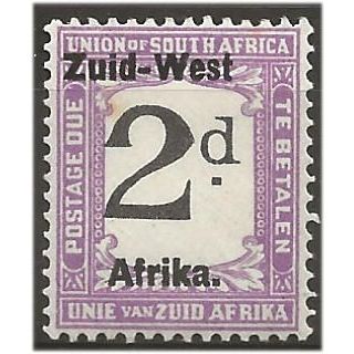 South West Africa 1923 D9 2d Black & Violet Postage Due (Afrikaans) M/Mt . .. .