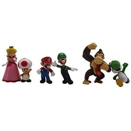 Children Super Mario Bros Game Toys Doll - 6pcs Kids Birthday Cake Toppers - Boy