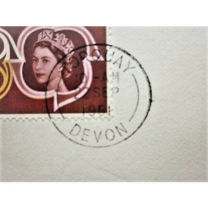 ENVELOPE WITH 1961 C.E.P.T. 2d STAMP P'MARKED ON LAST DAY OF CONFERENCE. #00827