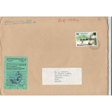 Montserrat 1979 Plymouth-Ramsgate UK OHMS Cover typed VGC