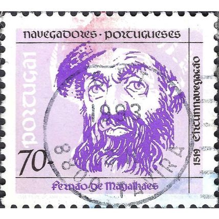 PORTUGAL, Navigators, Ferdinand Magellan, lilac 1993, 70Esc, #2