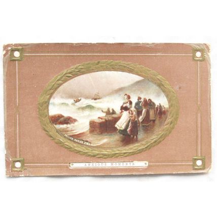 1909 Greetings postcard - Anxious Moments