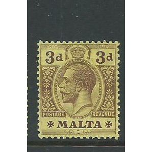 malta stamps george v sg78 sg 78 hm multiple crown ca wmk (2)