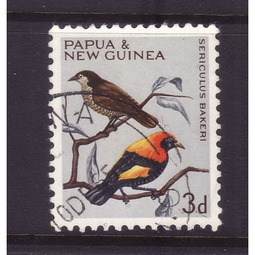 PAPUA NEW GUINEA 1964 3d ADELBERT BOWER BIRD SG 62 FINE USED