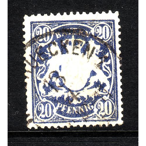 GERMANY STATES BAVARIA 1876 SG 124 20pf BLUE FINE USED#2