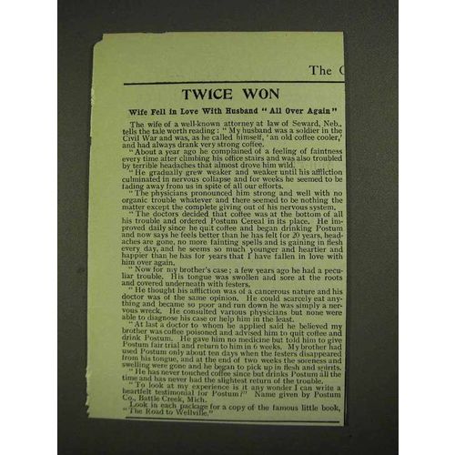 1903 Postum Cereal Ad - Twice Won