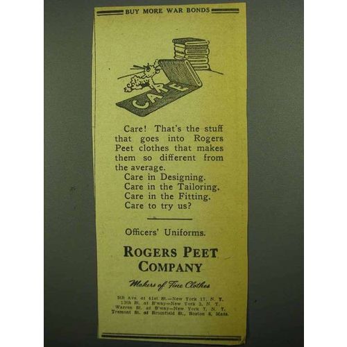 1943 Rogers Peet Company Ad - Care!