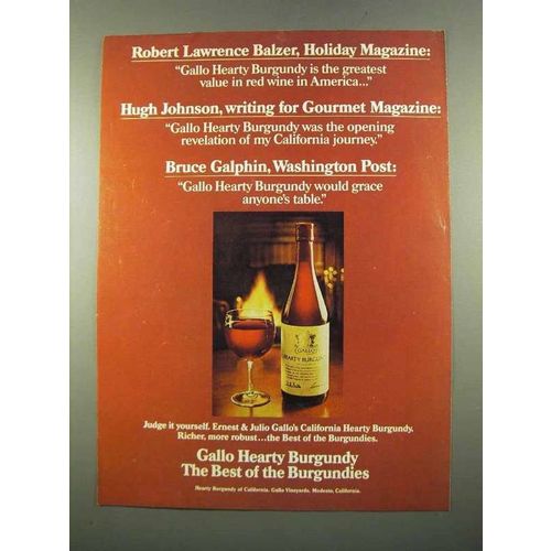 1975 Gallo Hearty Burgundy Wine Ad