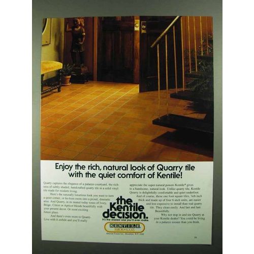 1981 Kentile Quarry Tile Floor Ad - Quiet Comfort