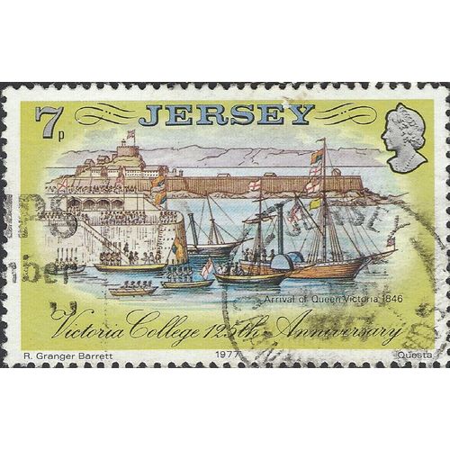 JERSEY, SHIP, Victoria College, yellow 1977, 7p