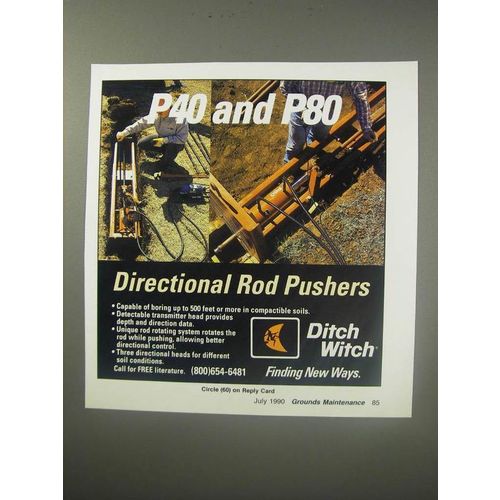 1990 Ditch Witch P40 and P80 Ad - Directional Rod Pushers