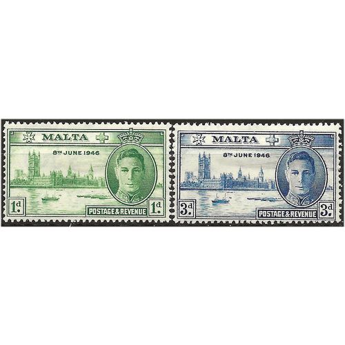 Malta 1946 Victory Set SG232-233 Mounted Mint . ..