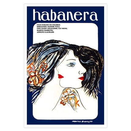 Movie Poster decor for"HABANERA"Havana Woman.Cuba art.Decorative room design