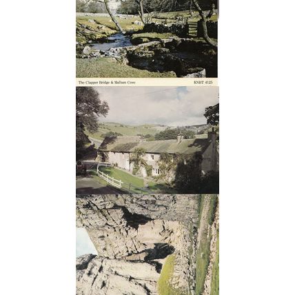 Malham Clapper Bridge Townhead Gordale Scar 3x Postcard s
