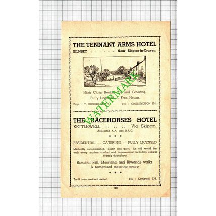 The Tennant Arms Hotel Kilnsey Skipton Herbert Smith Advert - 1946 Cutting