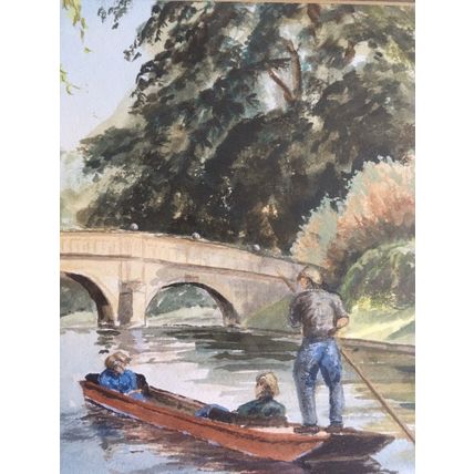 Original Watercolour Painting By Fred Williams “Cambridge The Backs”