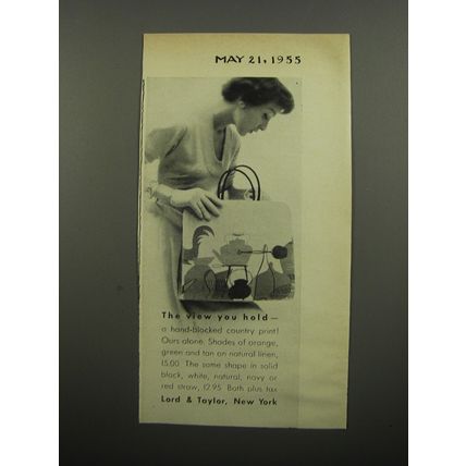 1955 Lord & Taylor Handbag Ad - The view you hold