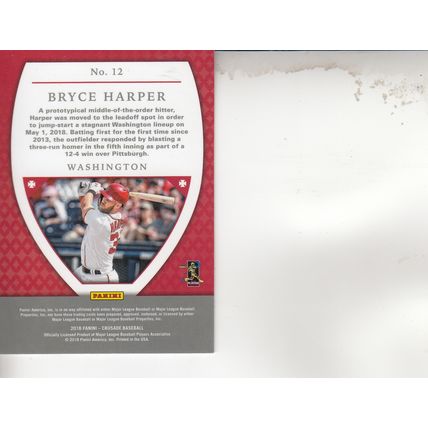 BRYCE HARPER CRUSADE 2018 AUTOGRAPHED WASHINGTON NATIONALS WORLD CHAMPION ALSTAR