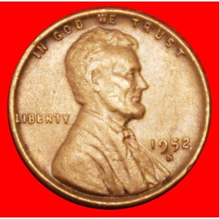 WHEAT PENNY (1909-1958): USA★1 CENT 1952S★LINCOLN 1809-1865★LOW START★NO RESERVE