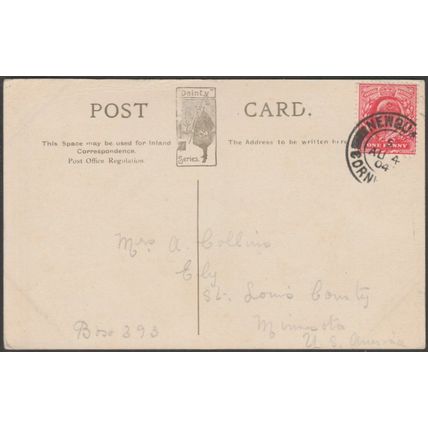Beach & Atlantic Hotel, Newquay, Cornwall, 1904 - ETW Dennis Postcard