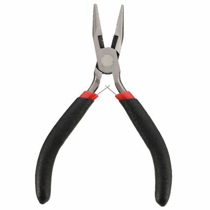MINI PROCISION LONG NOSE PLIERS SPRUNG GRIP HANDLE HOBBY CRAFT ART JEWELLERY DIY