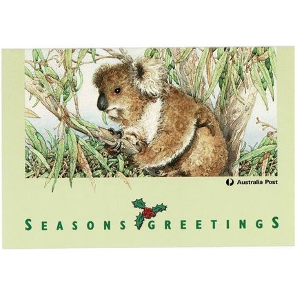 AUSTRALIA 1992 50c KOALA BEAR CHRISTMAS CARD CHRISTMAS HILLS CANCEL AUS POST