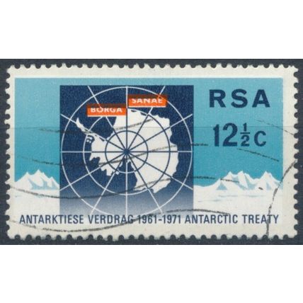 10ᵗʰ Anniv of The Antarctic Treaty - South Africa 1971 - F H - SG 304 (D)