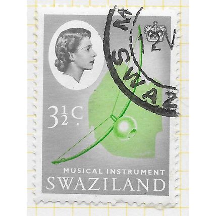 SWAZILAND 1962 SWAZI MUSICAL INSTRUMENT USED SG94 94 SG CANCEL RIGHT fault