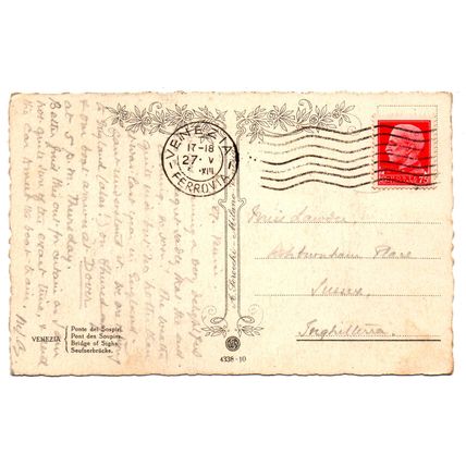 VENEZIA - Bridge of Sighs - Postally Used - Venezia 27 May 1913 Ferrovia