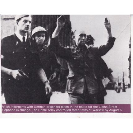 Polish Insurgents with German Prisoners Warsaw Reproduction Postcard unused VGC